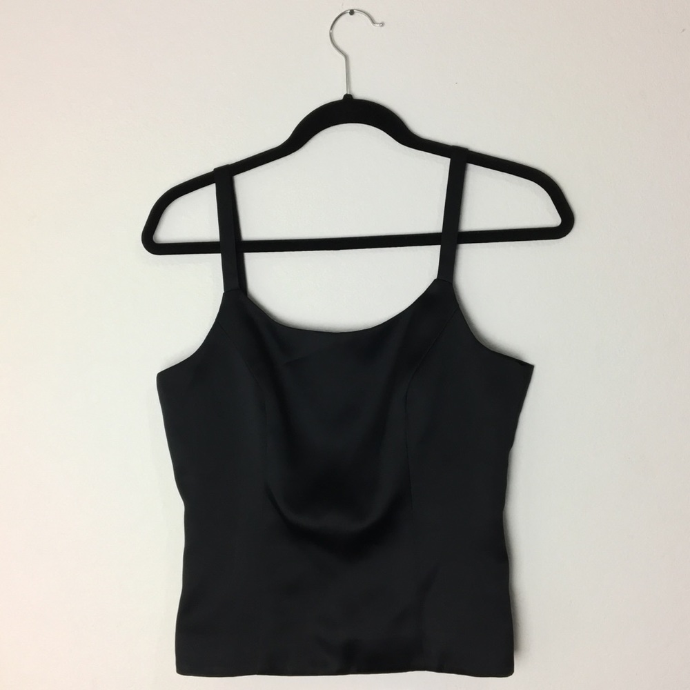 BCBG MAX AZRIA Women's Black Tank Top Satin like 6